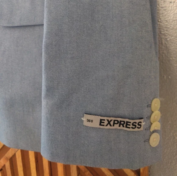 EXPRESS PHOTOGRAPHER FITTED men Blue soft style suit Jacket Blazer size 36s - Picture 2 of 11
